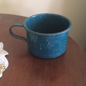 Splatter Ware cup teal cup antique cup